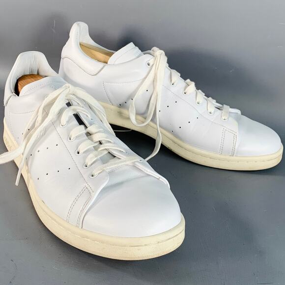 ADIDAS x STAN SMITH Size 13 White Leather Low Top Lace-Up Sneakers - Picture 1 of 9